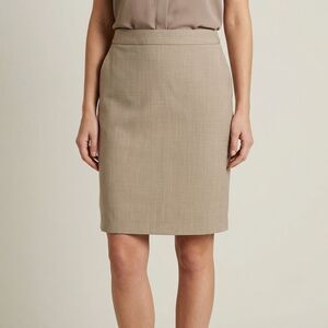 Twinhill Skirt Womens 6 Beige Wool Blend Crosshatch Business